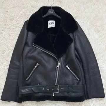 자라 더블 페이스 자켓 더블 라이더 자켓 육중 블랙 L 상당