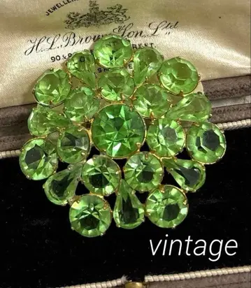 영국제 빈티지 브로치 Czech glass heptagon/헤파타곤