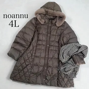 컨디션 최상 노안누 noannu 4L 롱 기장 다운 코트 브라운 퍼
