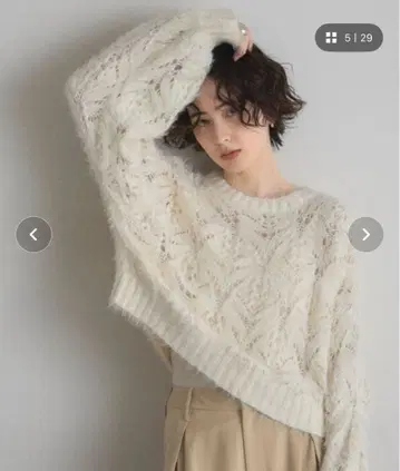 nostalgia 모어 x 페더 로우게이지 니트