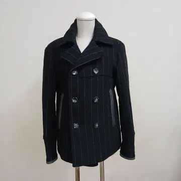 잭 로즈 스트라이프 울 피 코트 M 사이즈