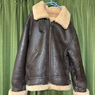 가죽 퍼 자켓 다크 브라운