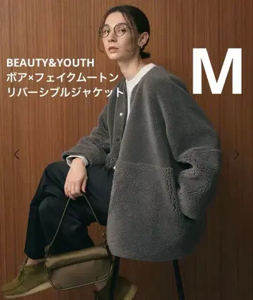 새상품 BEAUTY&YOUTH 보아 x 페이크 무스탕 리버서블 자켓 M