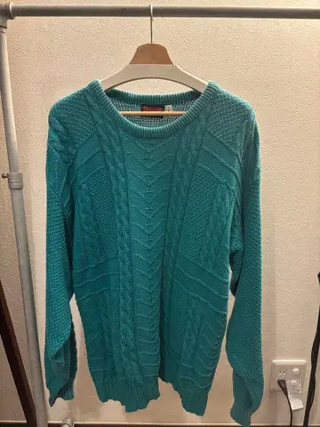 Nowell's 터콰이즈 케이블 짜임 니트