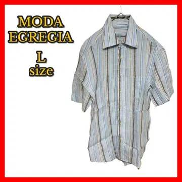 [ MODA EGREGIA ] 새상품급 L 사이즈 남성용 블루 반팔 셔츠