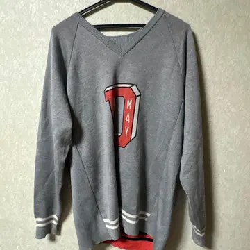 Decembermay 그레이 V넥 스웨터