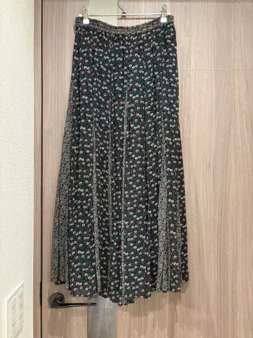누키테파 꽃무늬 롱 스커트