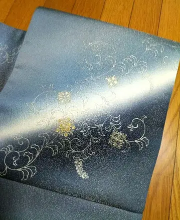 후쿠로 오비 금채 은통사 그라데이션 블루 그레이 계열/직물 가게