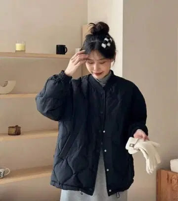 shein 다운 자켓 블랙