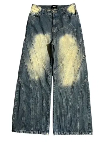 MSG 워시 가공 오버 사이즈 배기 데님 팬츠