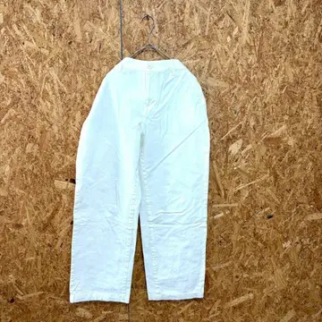 무인양품 데님 팬츠 무지 심플 면 혼방 화이트 여성용 M