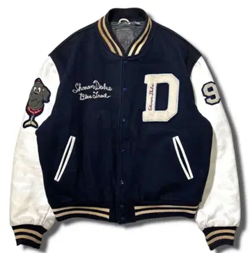 90s 레어 쇼난보 USA제 골든베어 소매 가죽 바시티 자켓 XL