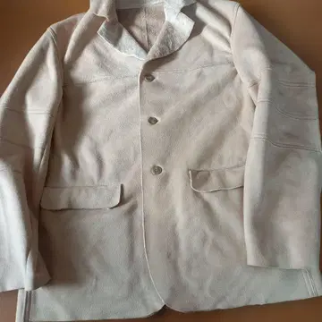 베이지 스웨이드 테일러드 자켓