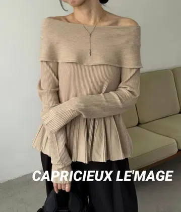 [택 포함 새상품] 카프리슈 레마쥬 플레어 보트넥 니트