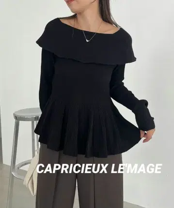 [택 포함 새상품] 카프리슈 레마쥬 플레어 보트넥 니트