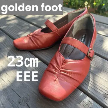 [ golden foot ] 펌프스 빨간색 주홍색 오렌지 23cm EEE