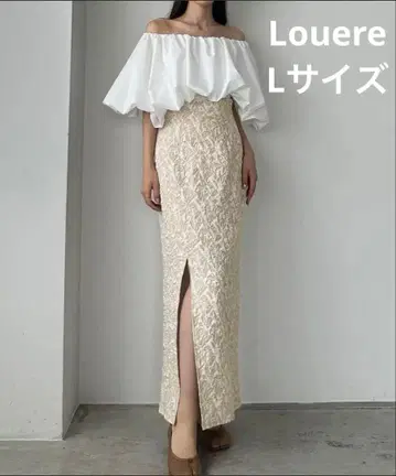 새상품급 [Louere] 자카드 하이웨스트 슬릿 I라인 타이트 스커트