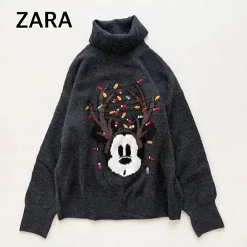 완판템 레어 ZARA 디즈니 콜라보 미키 터틀넥 니트