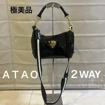 ATAO 아타오 에나멜 숄더백 블랙 2WAY 사선 가케 가능