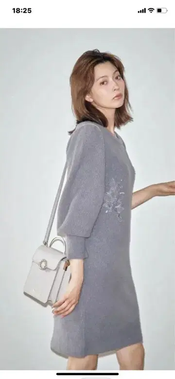 JILL by JILL STUART 플라워 비쥬 니트 원피스