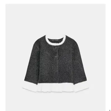 ZARA 포플린 콤비 니트 자켓