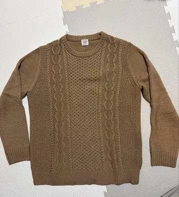 [ EDIFICE ] 울 100% 케이블 니트 스웨터 베이지