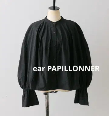 [택 포함 새상품] ear PAPILLONNER 볼륨 블라우스 블랙