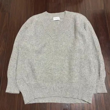 유나이티드 애로우즈 V넥 니트 울 그레이 오버 사이즈