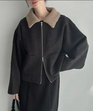 보아 칼라 숏 블루종 meiru