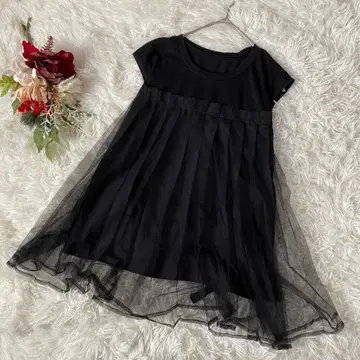 [ Riche glamour/리셰글래머 ] 블랙 플레어 스커트 반팔(M)