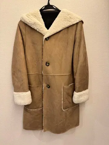 ROPE PICNIC 무스탕 코트 후드 부착 사이즈 40 베이지