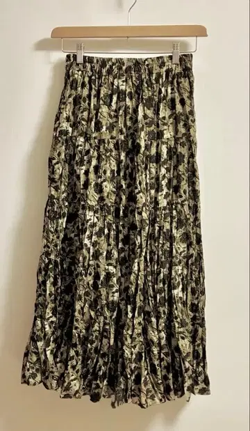 MELANGE 롱 스커트 주름 가공 가을/겨울/봄