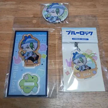 오토야 카게타 데님 부활절 아크릴 스탠드 캔뱃지 등 3점 블루 록