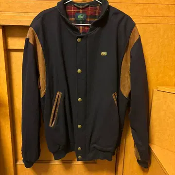 LACOSTE 90s 바시티 자켓 체크 안감 빈티지
