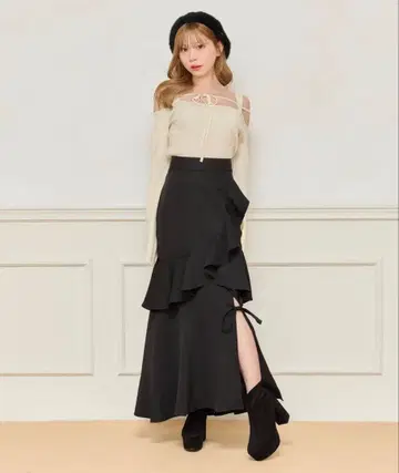 레이스업 리본 스커트 apres jour