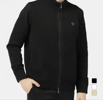 세인트 앤드류스 천축 안감 부착 니트 블루종