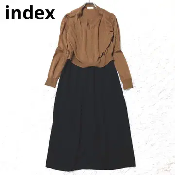 인덱스 이소재 도킹 원피스 셋업풍 니트 울 혼방 M