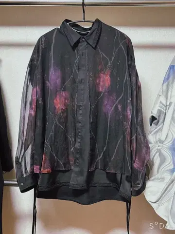 시스루 꽃무늬 오버 사이즈 셔츠 HARE