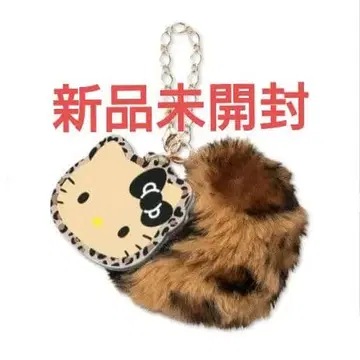 [미사용 새상품] 아베일 헬로키티 거울 포함 백참 레오파드 무늬