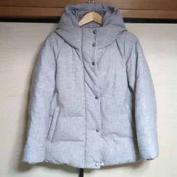 그레이 후드 부착 다운 자켓 XL