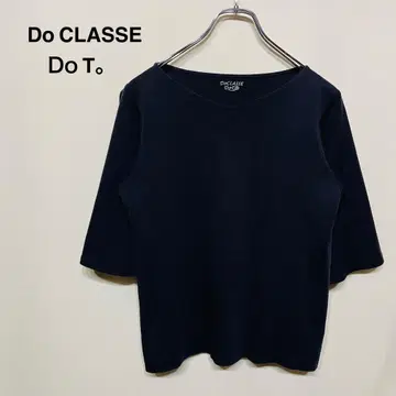 두클라세 다크 그레이 V넥 5부 소매 T셔츠 티셔츠 M