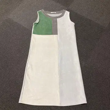 [ 새상품급 ] DouDou 슬리브리스 컬러 블록 원피스