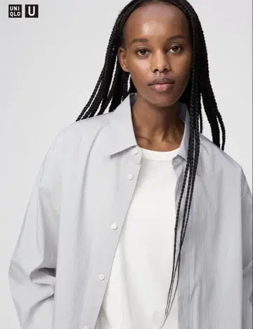 [ 미사용 새상품 ] UNIQLO U 드레이프 셔츠 라이트 그레이 XL