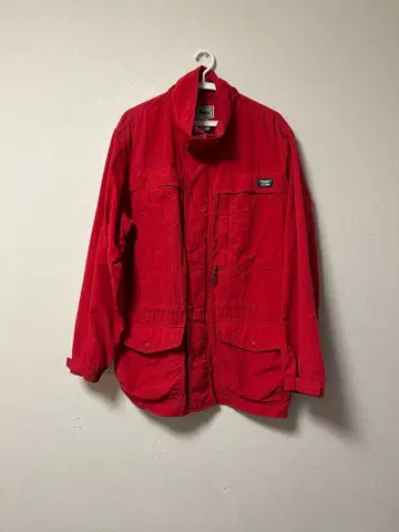 80s L.L.Bean 나일론 재킷 레드 단색