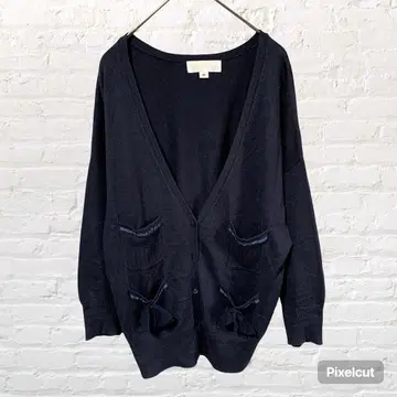 12280 JILL STUART 가디건 겉옷 네이비 리본 M