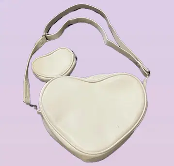 merry jenny 더블 하트 숄더백 화이트