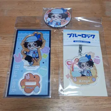 유키노미야 켄유 데님 부활절 아크릴 스탠드 캔뱃지 등 3점 블루 록