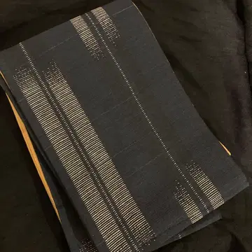 구루메 네이비 나염 카스리 패턴 리버서블 반폭 오비