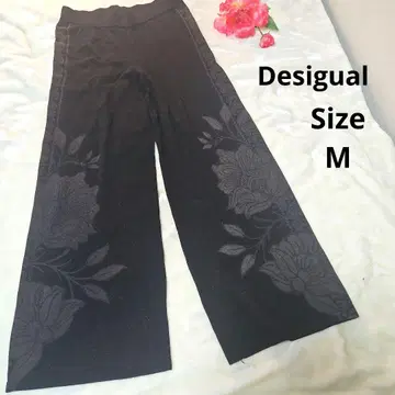 [귀여운 Desigual] 블랙 꽃무늬 캐주얼 팬츠 사이즈 M