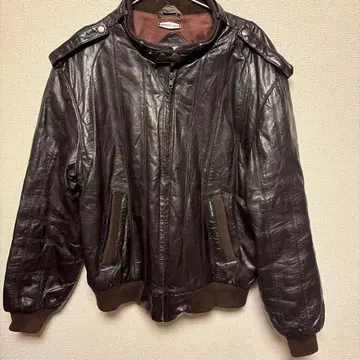 초레어 80s 빈티지 Members Only 천연 가죽 봄버 자켓